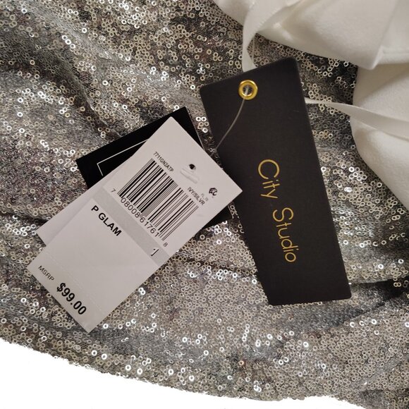 City Studios Juniors' Cross-Back Sequined Gown - Picture 4 of 4